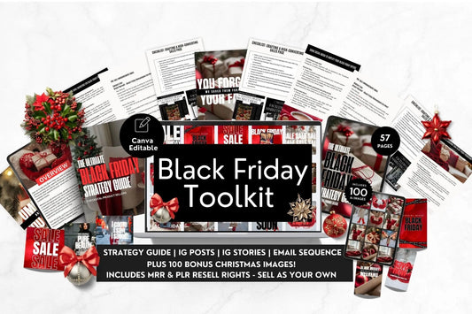 Black Friday Marketing Toolkit | Canva Editable PLR & MRR Bundle - PLR Bundles - Boundless PLR