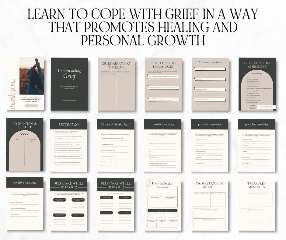 Coping with Grief eBook & Workbook | Editable MRR PLR Digital Product - Self Improvement & Mindset - Boundless PLR