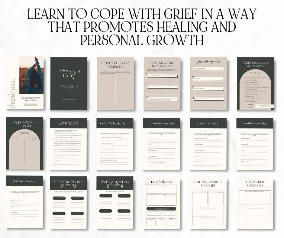 Coping with Grief eBook & Workbook | Editable MRR PLR Digital Product - Self Improvement & Mindset - Boundless PLR