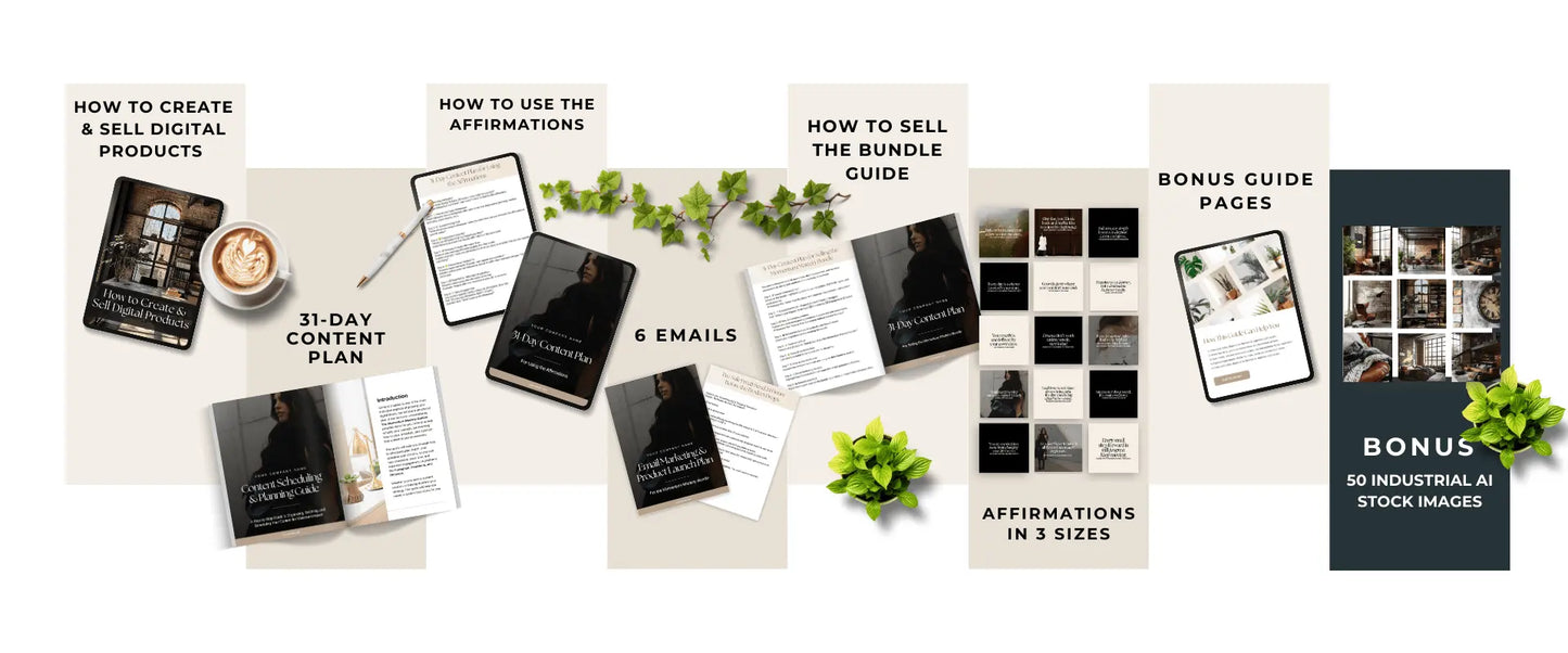 Momentum Mastery Affirmation Bundle, PLR Canva Templates, MRR Affirmation Content for Digital Product Sellers, Entrepreneurs