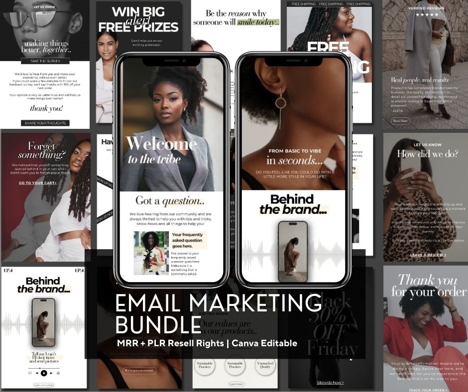 30 Done-for-You Email Templates | Canva Editable | MRR & PLR Resell Rights - MRR Marketing - Boundless PLR
