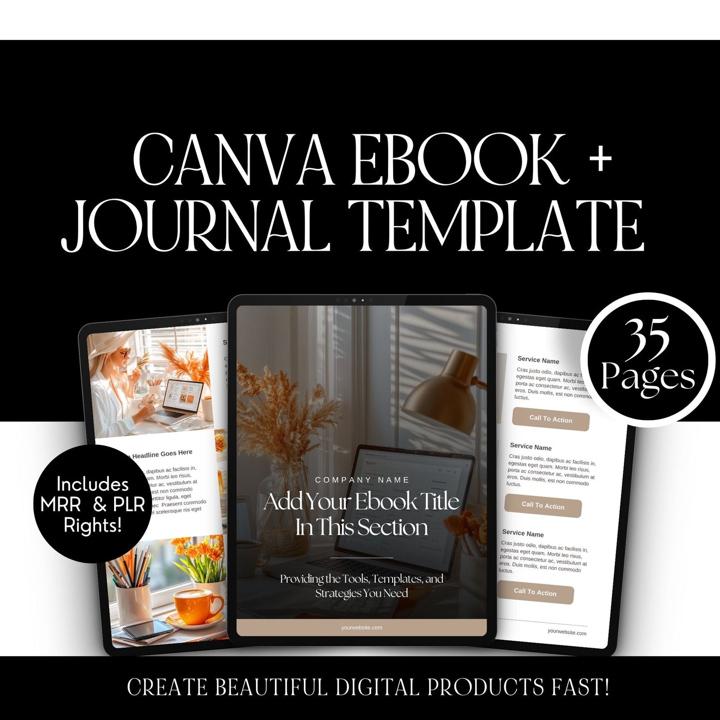 Editable Canva Ebook & Journal Template | PLR & MRR Digital Download Boundless PLR