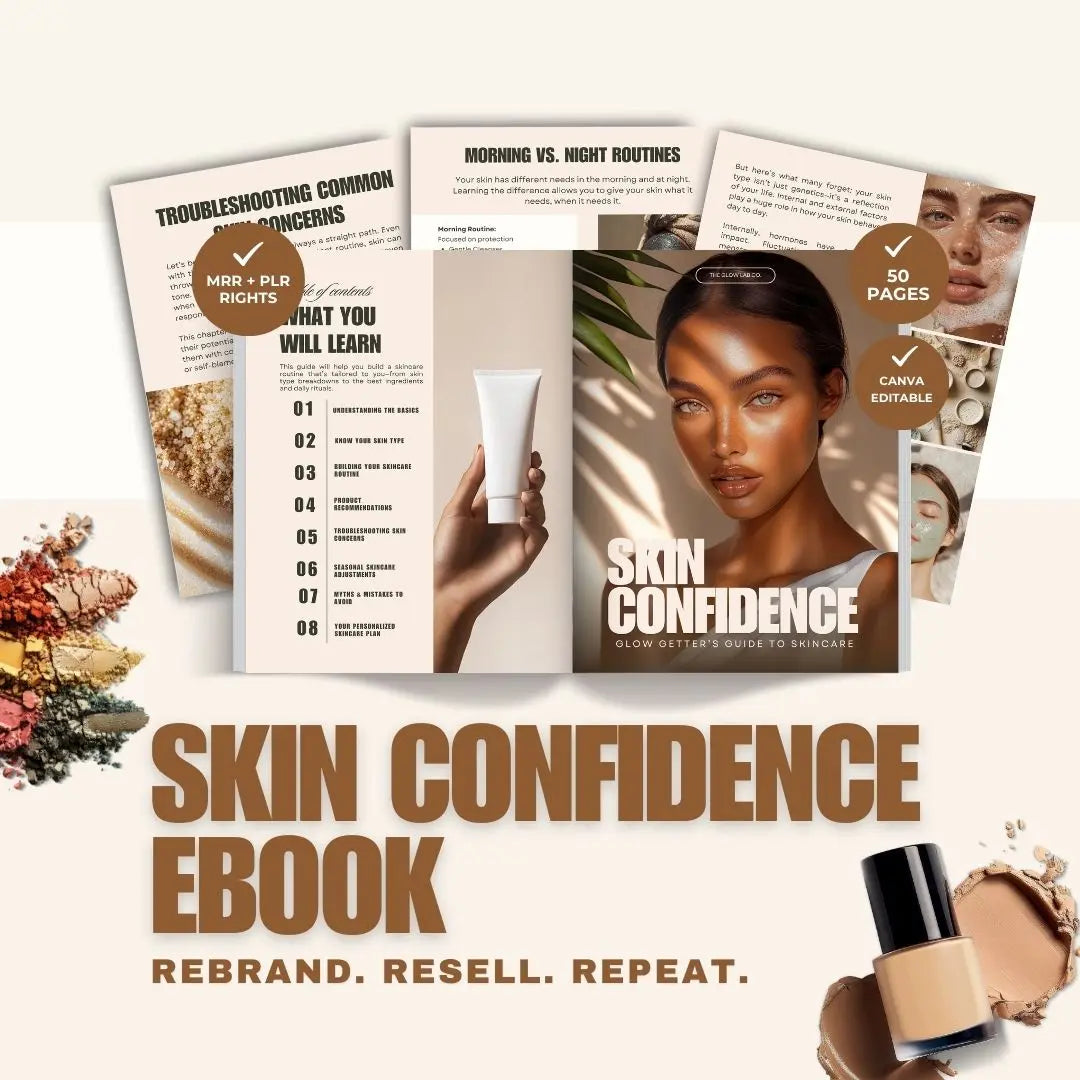 Skincare eBook with PLR & MRR – Editable Canva Template, Beauty Guide, Master Resell Rights, Coach, Creator, Estheticians, Instant Download Boundless PLR
