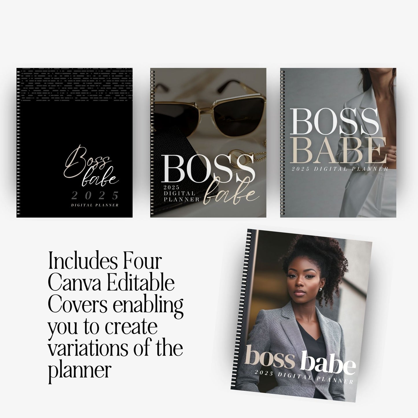 2025 Boss Babe Digital Planner | Hyperlinked Canva Template