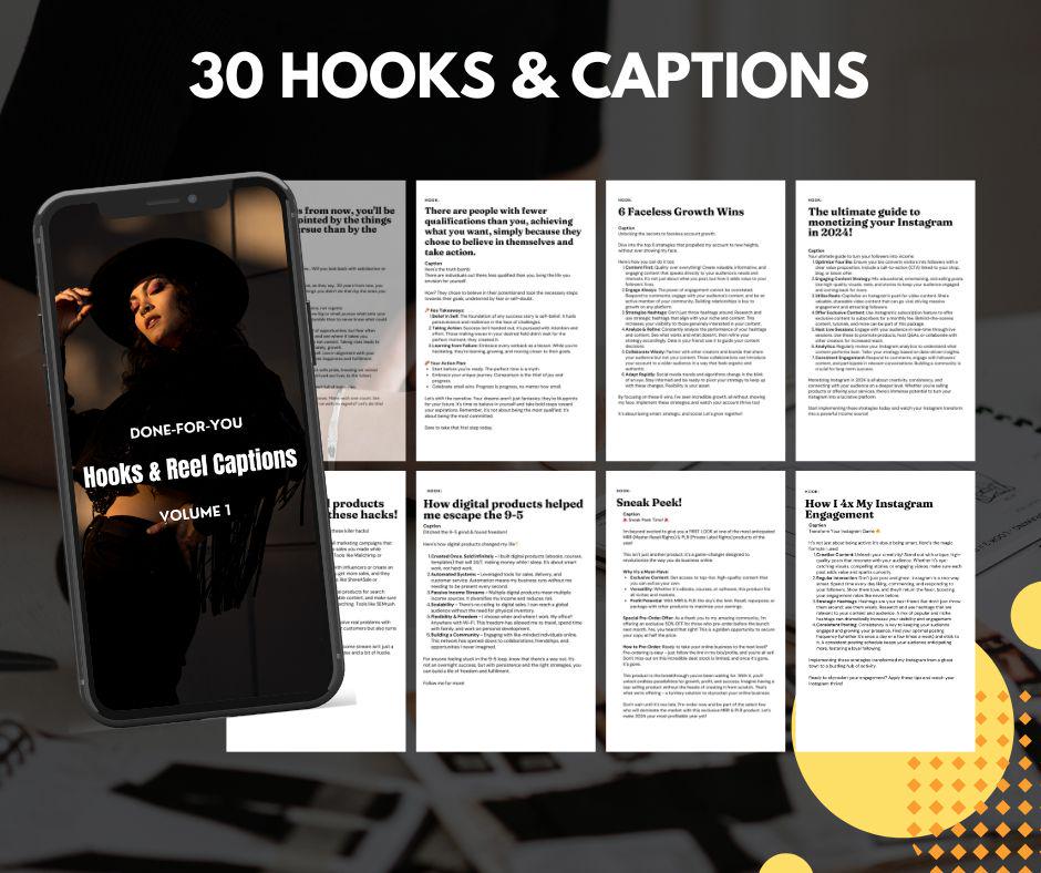 Reel Ready: Instagram Hooks, Captions & Covers | Editable PLR & MRR - DFY Reels - Master Resell Rights - Boundless PLR