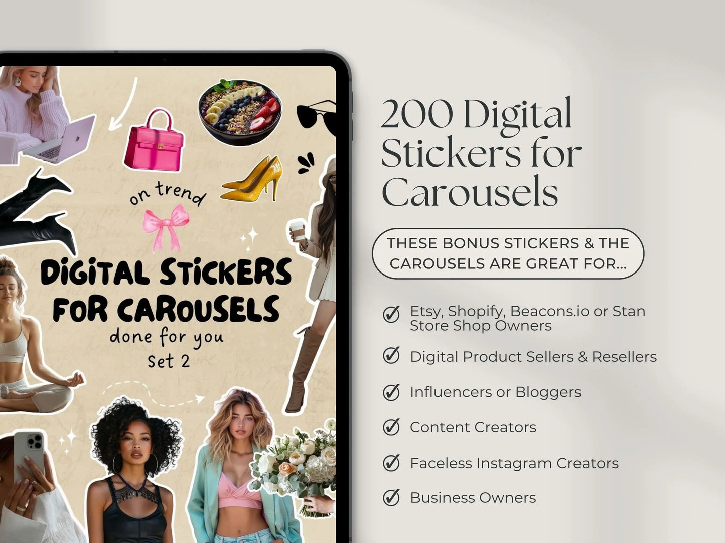 10 Aesthetic Instagram Carousel Templates (Set #2) – Canva Editable with MRR & PLR + Bonus Stickers Boundless PLR