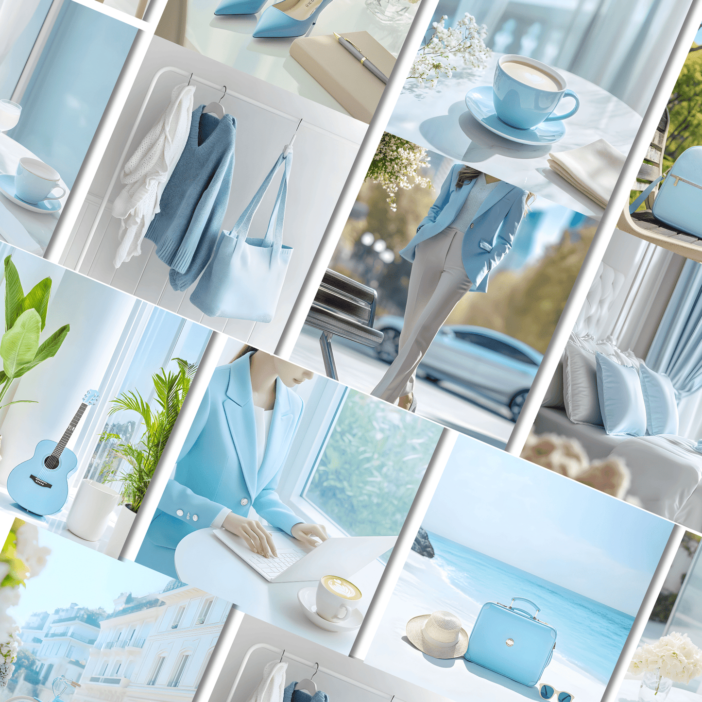 Coastal Chic Collection: 50 Blue-Toned Aesthetic Photos with Resell Rights (MRR & PLR) - Ai Stock Images - Boundless PLR