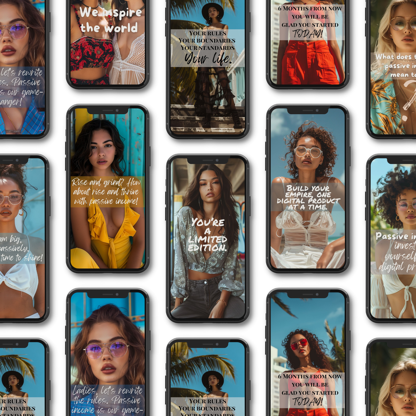 Motivational Instagram Posts, Stories, & Portraits, Empowering Women Canva Templates, Editable Social Media Bundle, PLR + MRR Resell Rights Boundless PLR