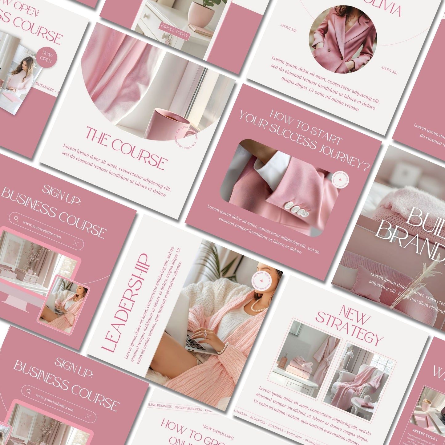Pink Aesthetic Instagram Templates: 100 Posts and Stories with MRR and PLR Resell Rights - Boundless PLR