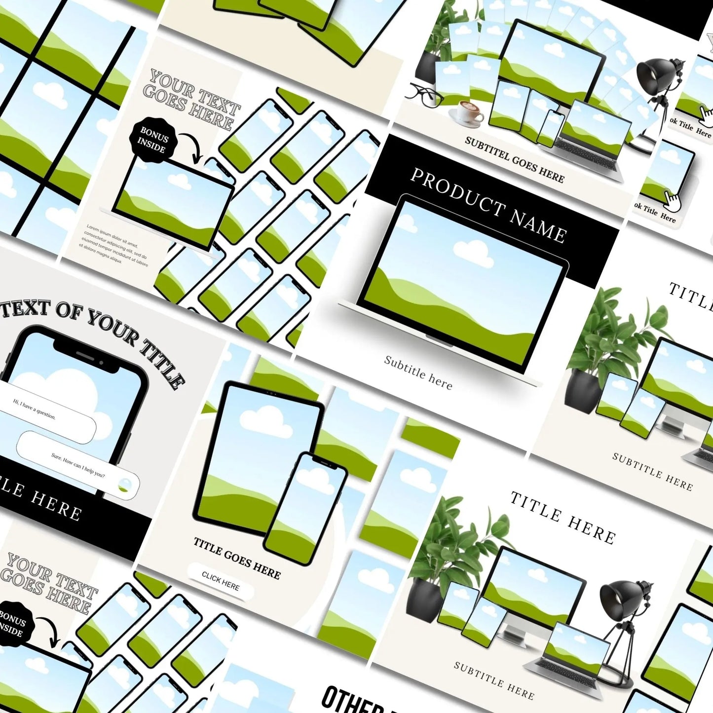 171 Canva Mockup Templates for Digital Products | PLR + MRR Bundle for Etsy & Shopify Sellers Boundless PLR