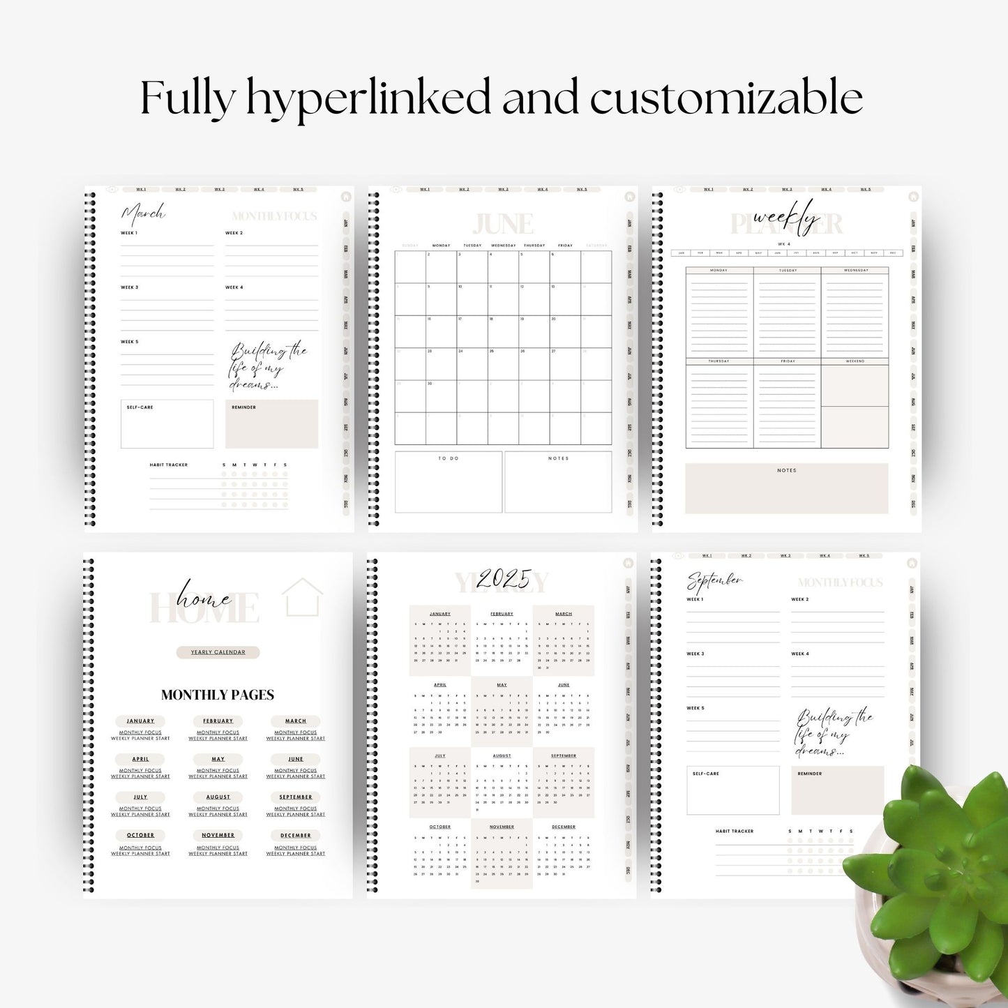 2025 Boss Babe Digital Planner | Hyperlinked Canva Template