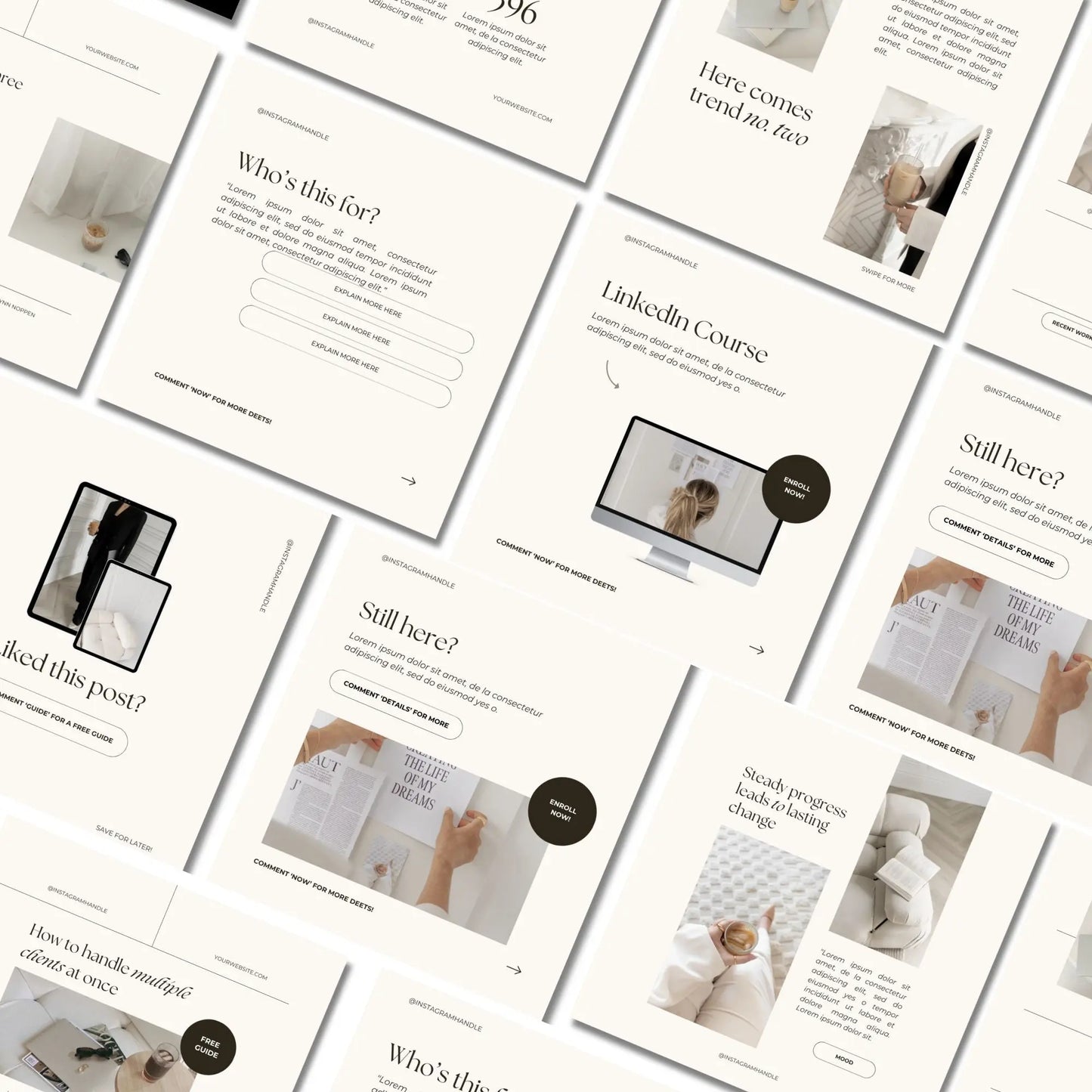 Done-for-You Social Media Kit – MRR & PLR Resell Rights | 80+ Editable Canva Templates for Instagram Posts & Reels