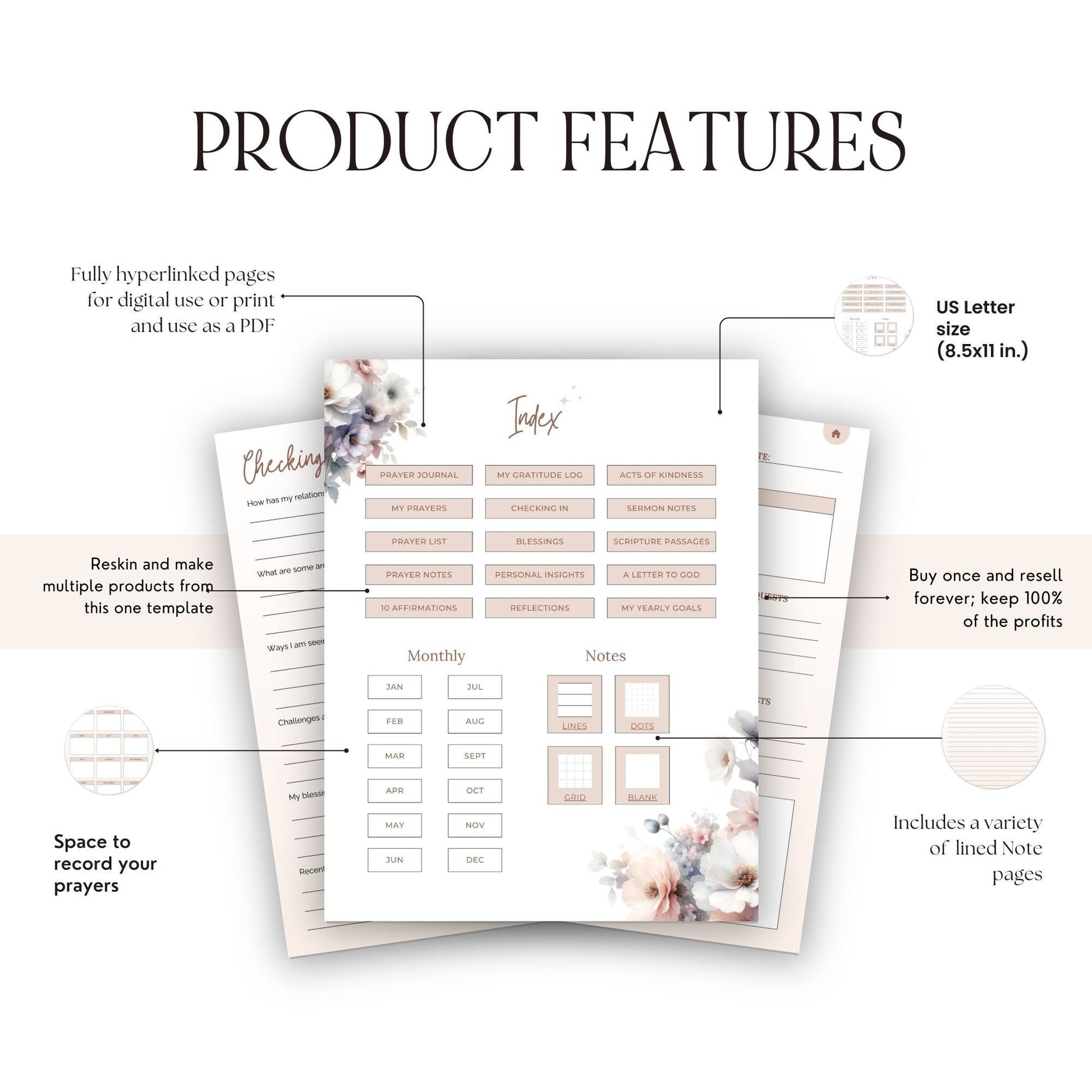 Faith & Prayer Journal | Digital Planner with MRR & PLR Boundless PLR