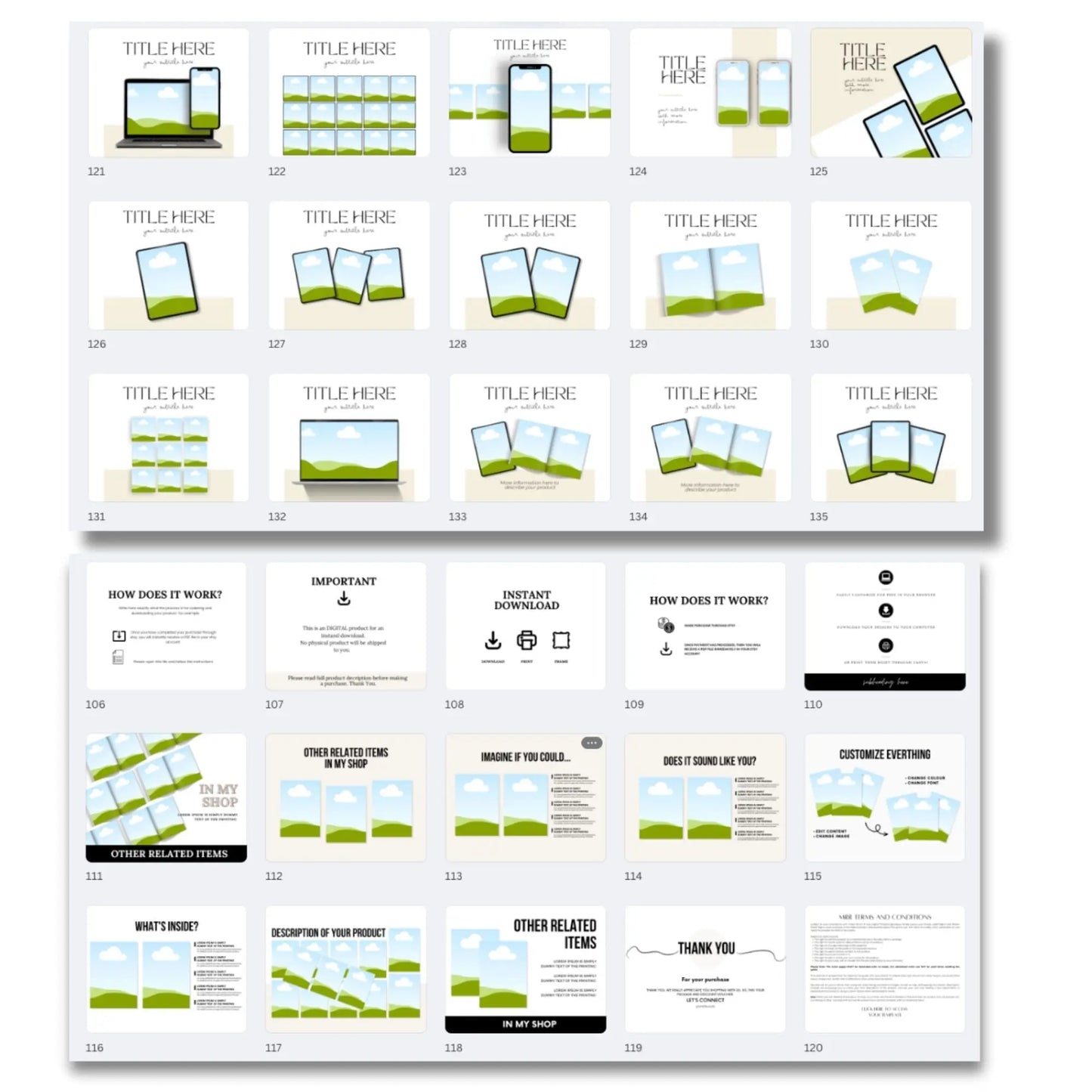 171 Canva Mockup Templates for Digital Products | PLR + MRR Bundle for Etsy & Shopify Sellers Boundless PLR