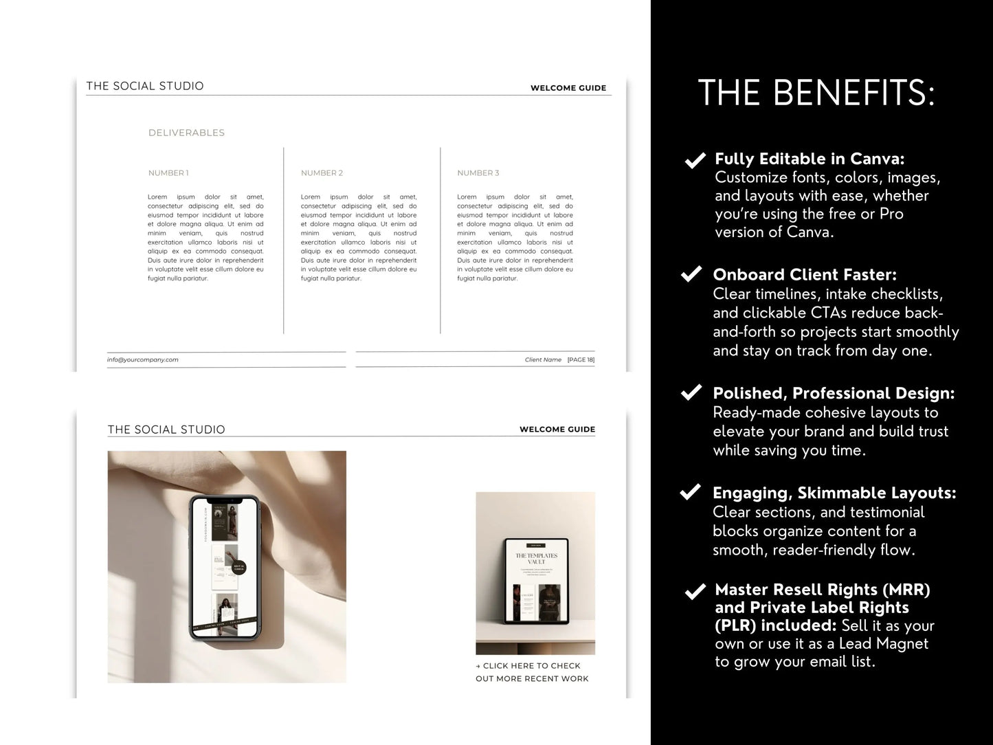 New Client Welcome Guide Templates (20 Pages) – Canva Editable with PLR & MRR Rights Boundless PLR