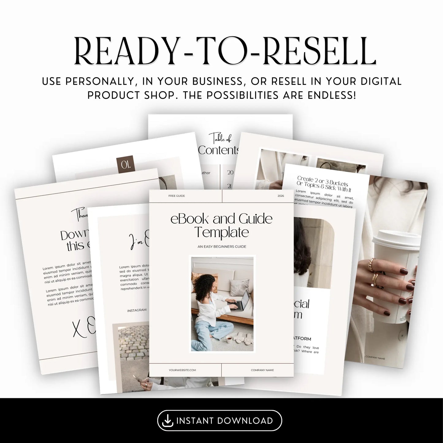 eBook & Guide Template – Canva Editable with MRR & PLR Resell Rights (24 Pages + Bonuses) Boundless PLR