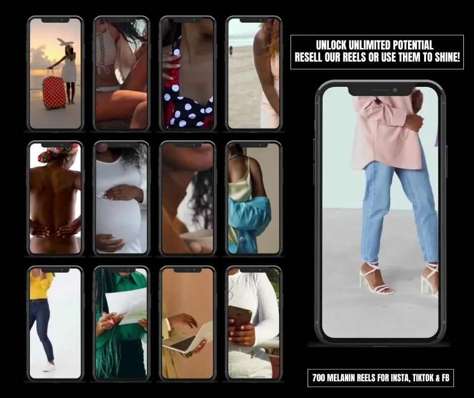 700 Melanin Reels | Canva Editable Social Media Video Templates with PLR & MRR Resell Rights Boundless PLR