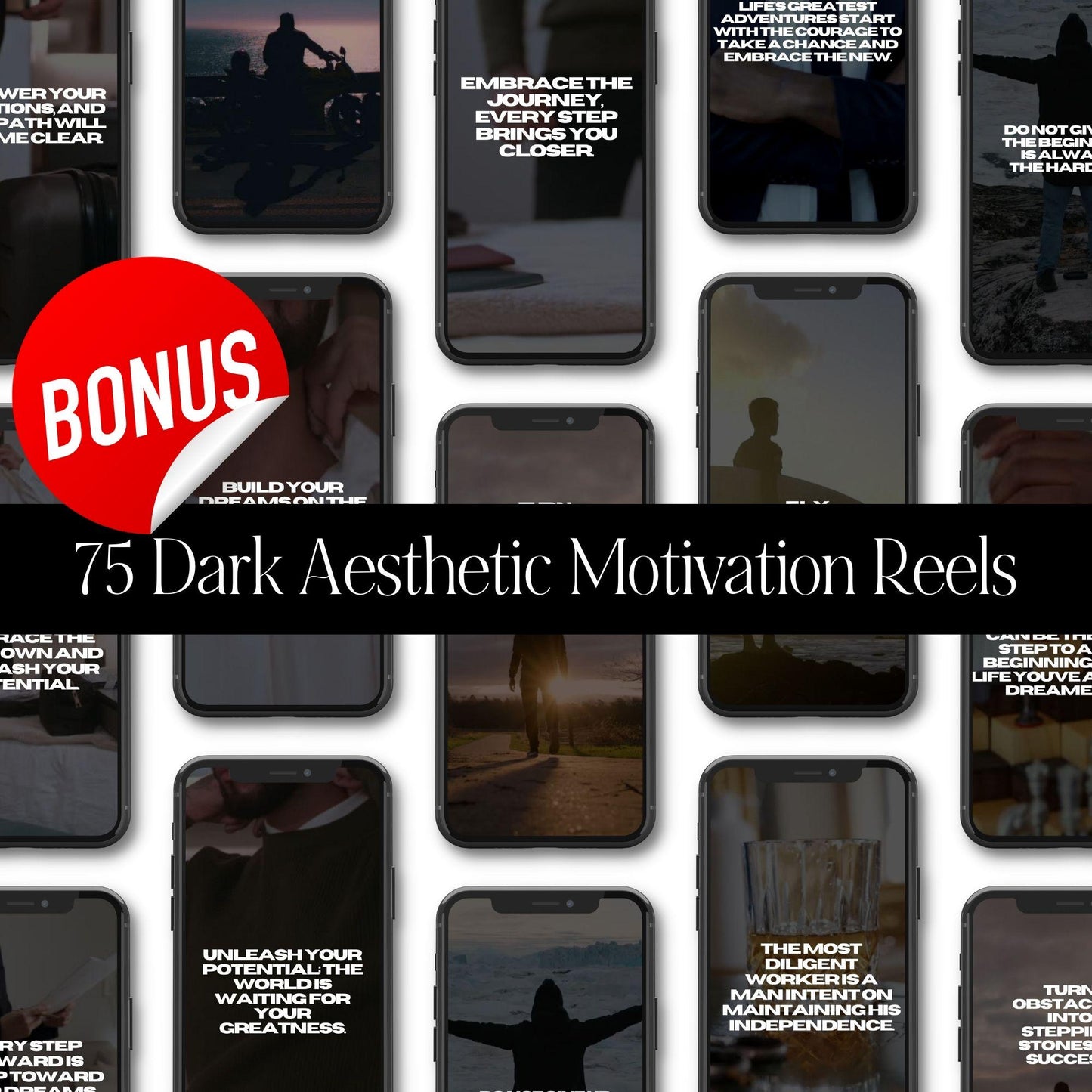 75 DFY Reels for Men + 225 Bonus Faceless Reels | Canva Editable - PLR Instagram Reels & Covers - Boundless PLR
