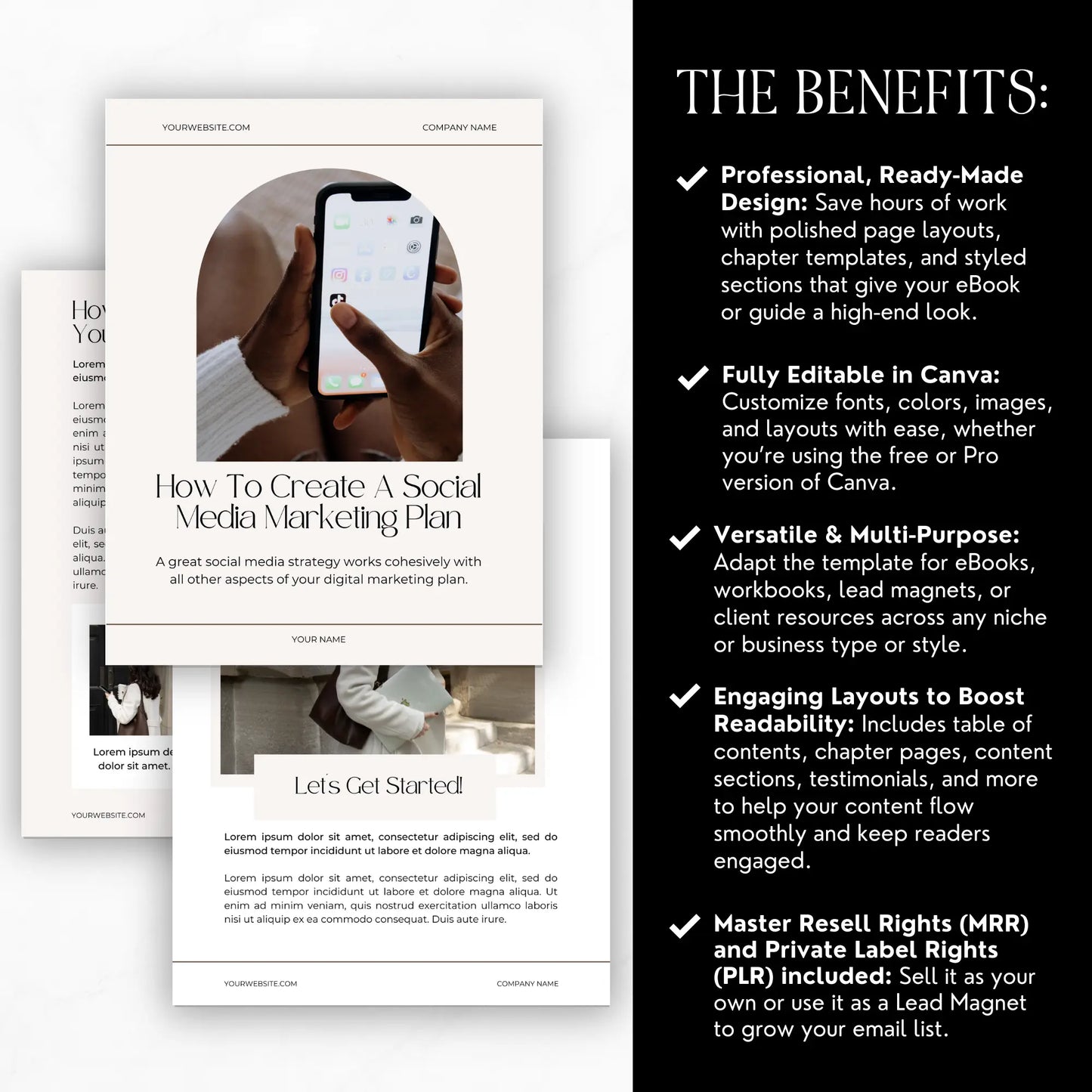 eBook & Guide Template – Canva Editable with MRR & PLR Resell Rights (24 Pages + Bonuses) Boundless PLR