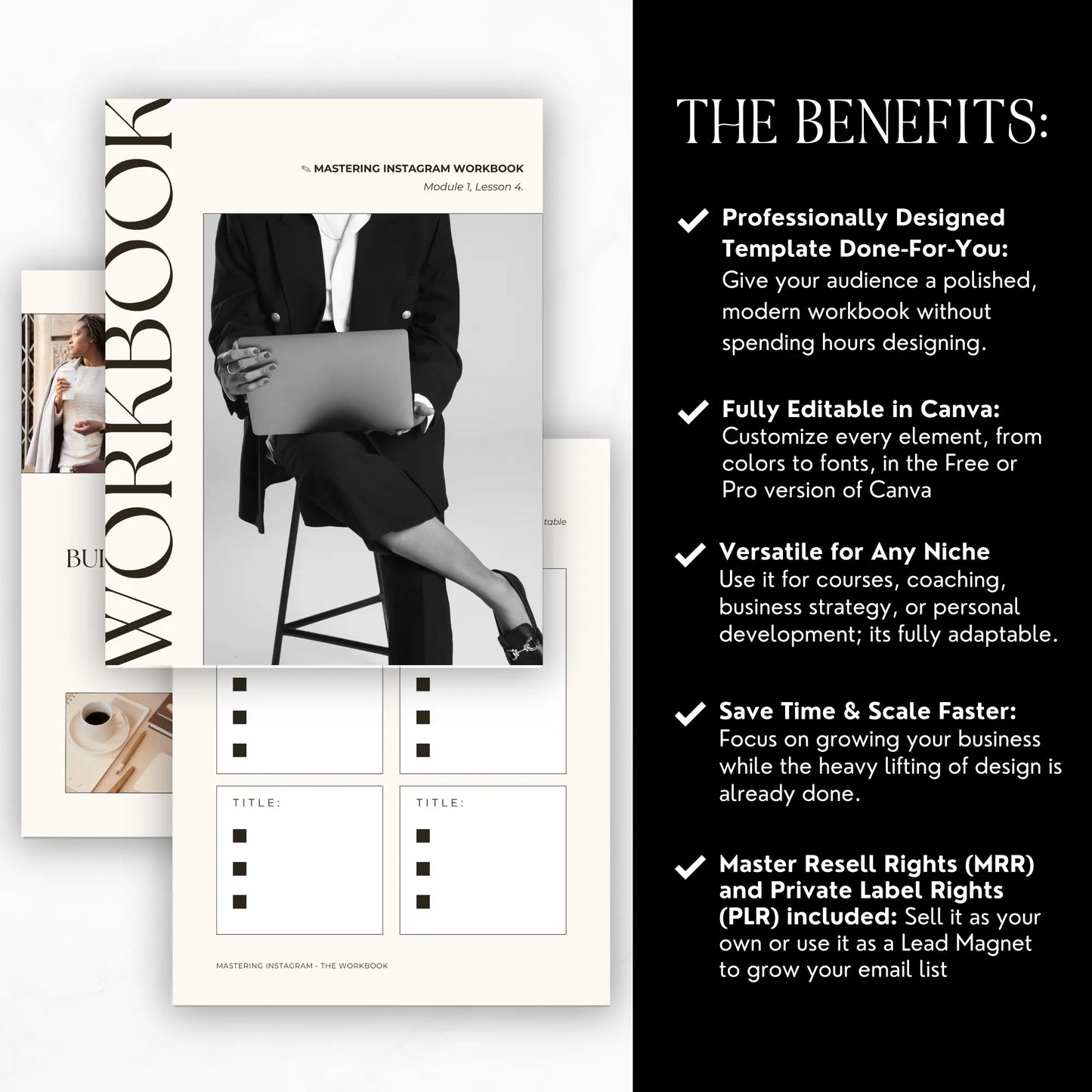 Course Workbook Template | Life Coach Canva Templates | Editable eBook | PLR + MRR Rights Boundless PLR