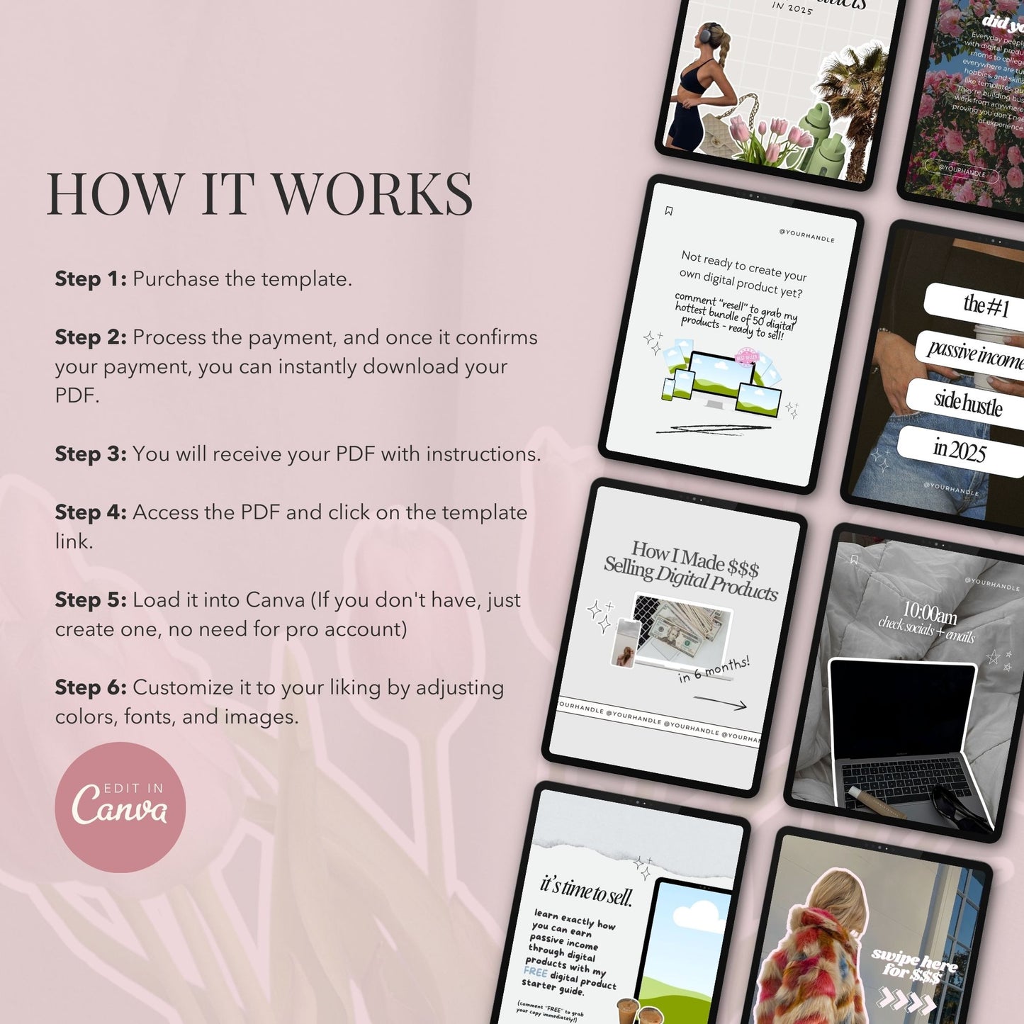 88 Trendy Sticker Instagram Carousel Templates (Canva Editable) | PLR + MRR Resell Rights