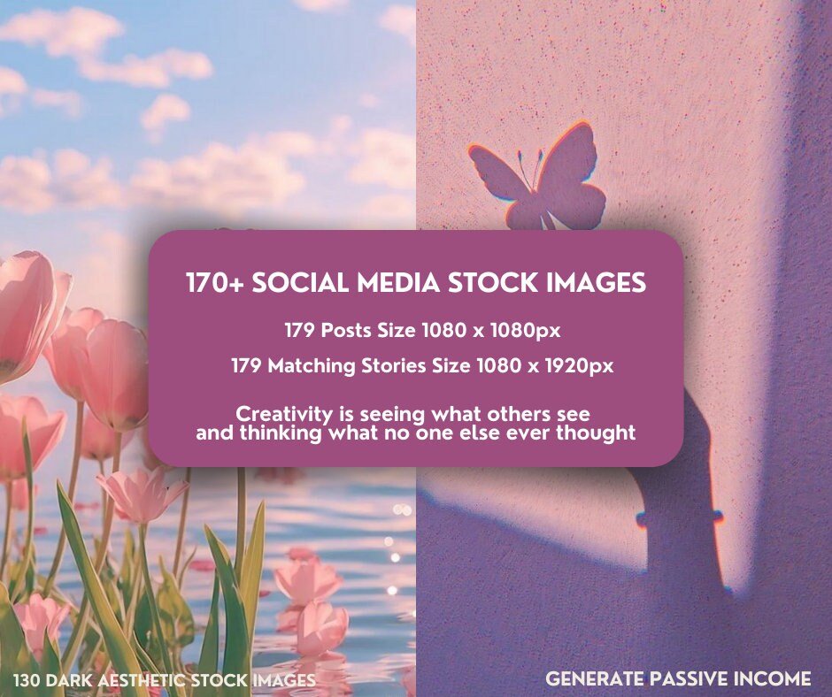 Pink Boho Aesthetic Social Media Images | 170+ MRR PLR Stock Photos - Ai PLR Stock Photos - Boundless PLR