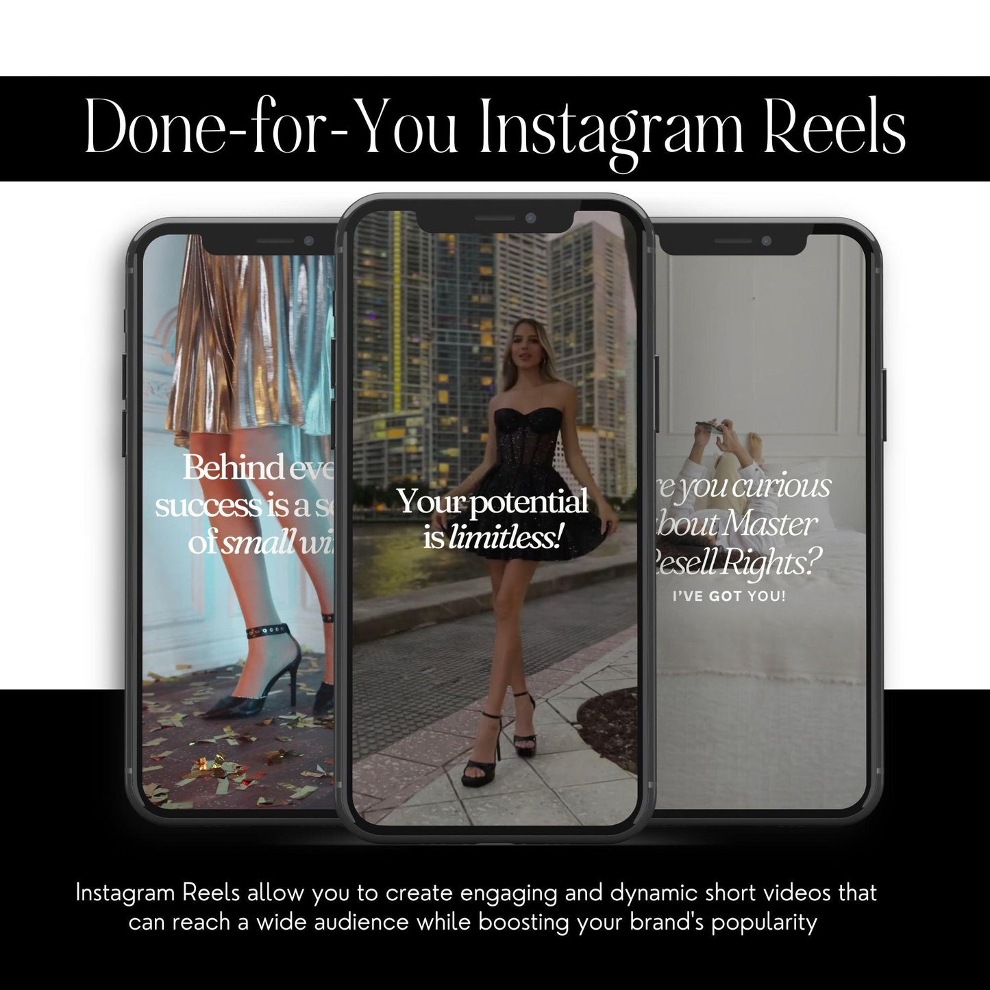 30 Motivational Reels with PLR & MRR | Instagram TikTok Pinterest | Canva Editable Templates - Boundless PLR
