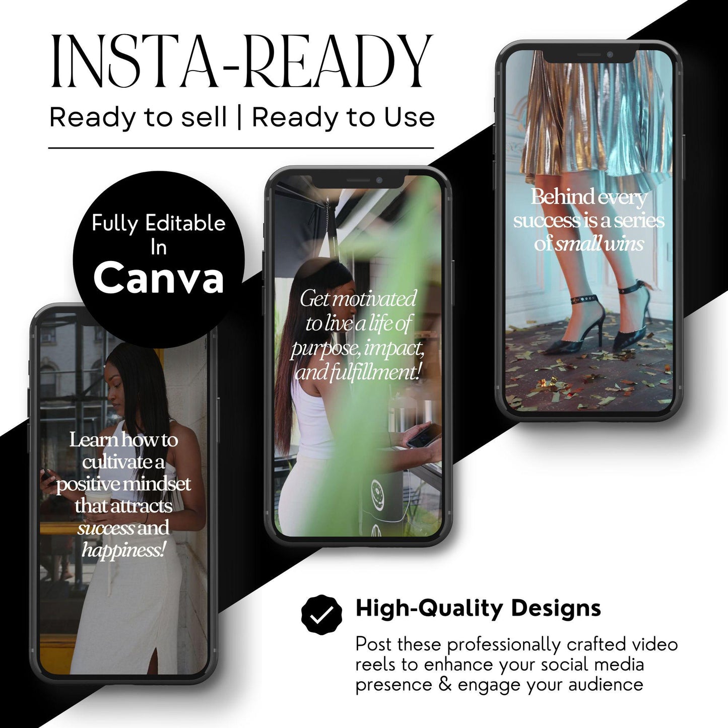 30 Motivational Reels with PLR & MRR | Instagram TikTok Pinterest | Canva Editable Templates - Boundless PLR