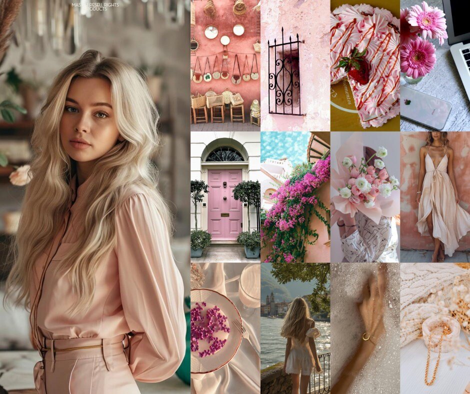 Pink Boho Aesthetic Social Media Images | 170+ MRR PLR Stock Photos - Ai PLR Stock Photos - Boundless PLR
