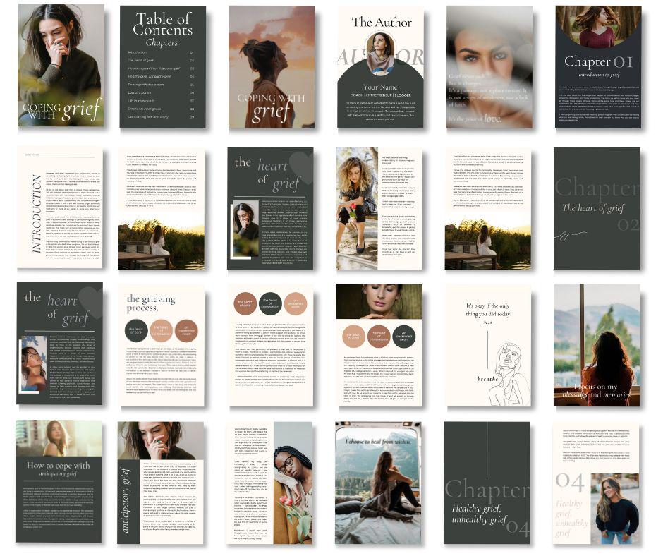 Coping with Grief eBook & Workbook | Editable MRR PLR Digital Product - Self Improvement & Mindset - Boundless PLR