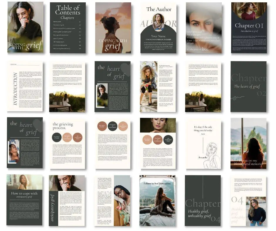 Coping with Grief eBook & Workbook | Editable MRR PLR Digital Product - Self Improvement & Mindset - Boundless PLR