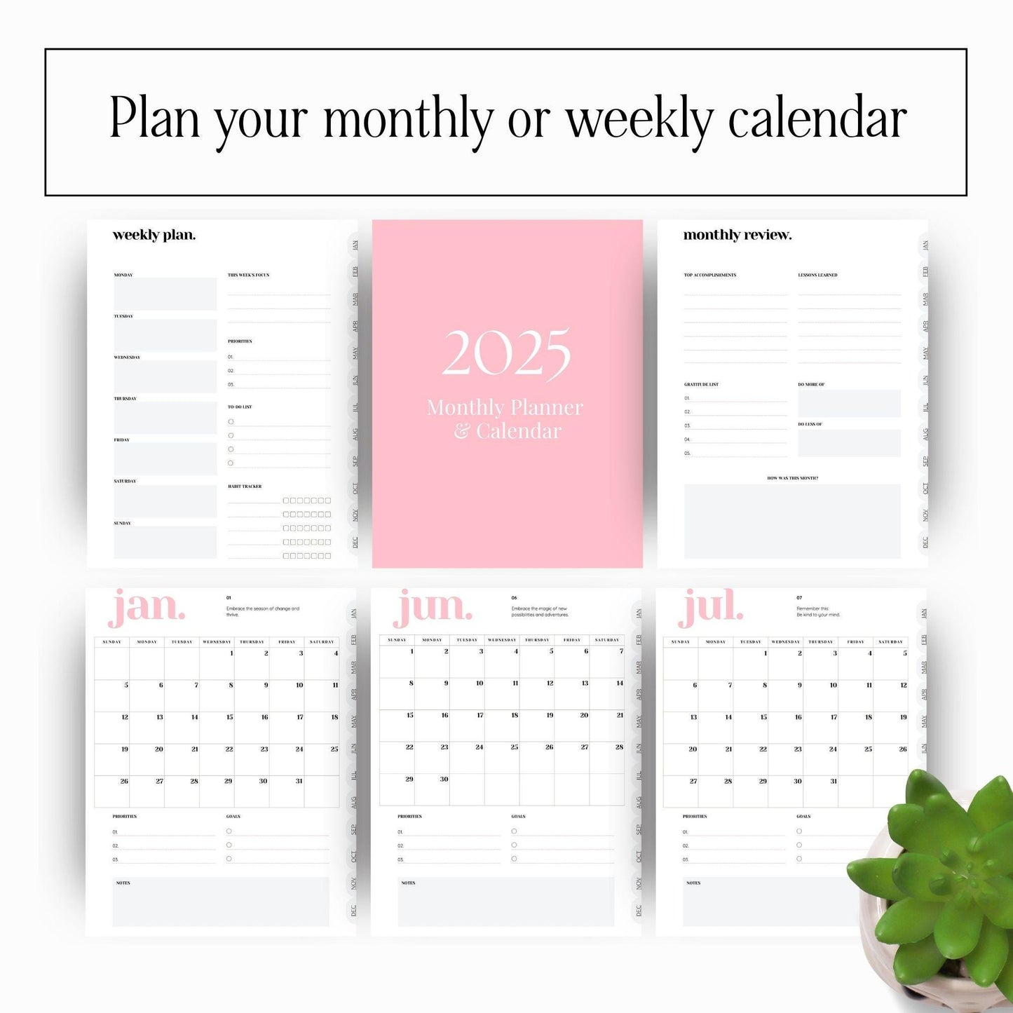 2025 Digital Planner with MRR & PLR Rights | Canva Editable & Hyperlinked