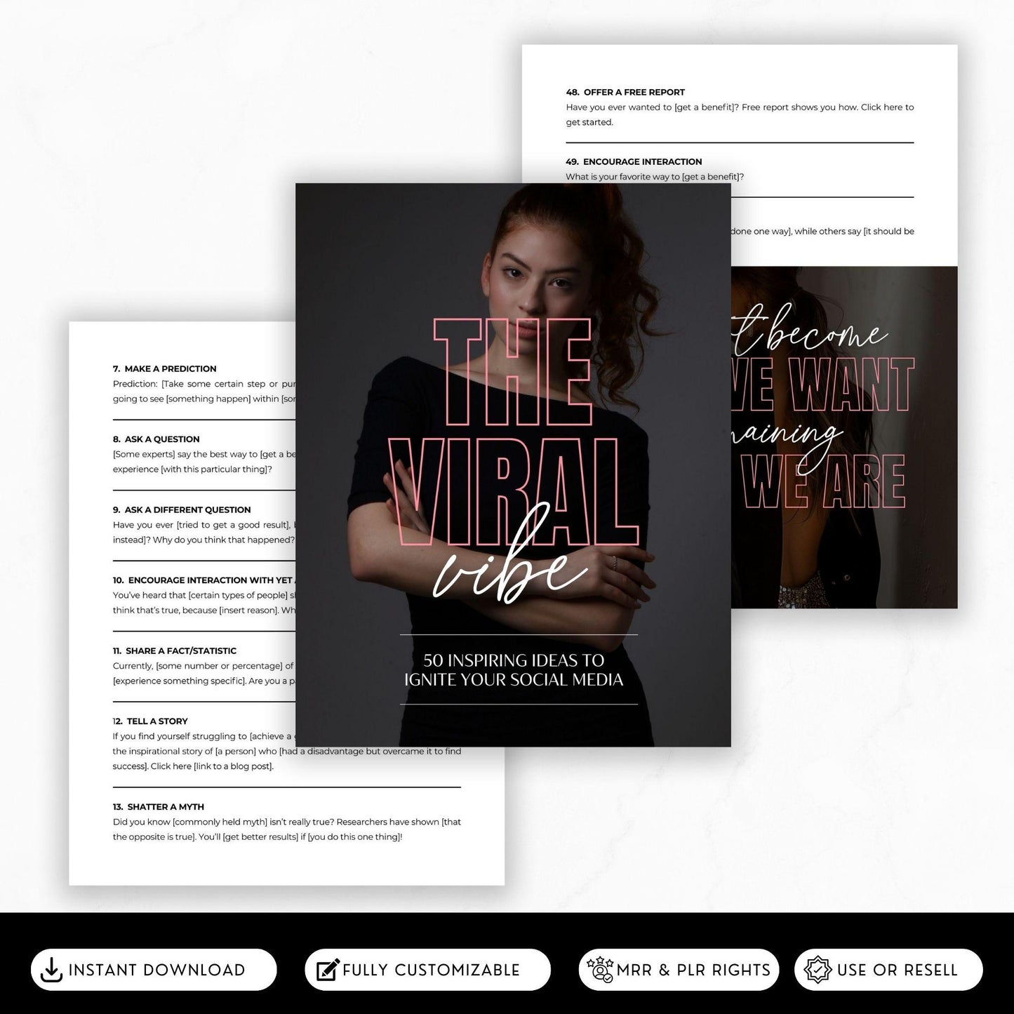 The Viral Vibe: 50 Social Media Strategies | PLR & MRR Digital Guide