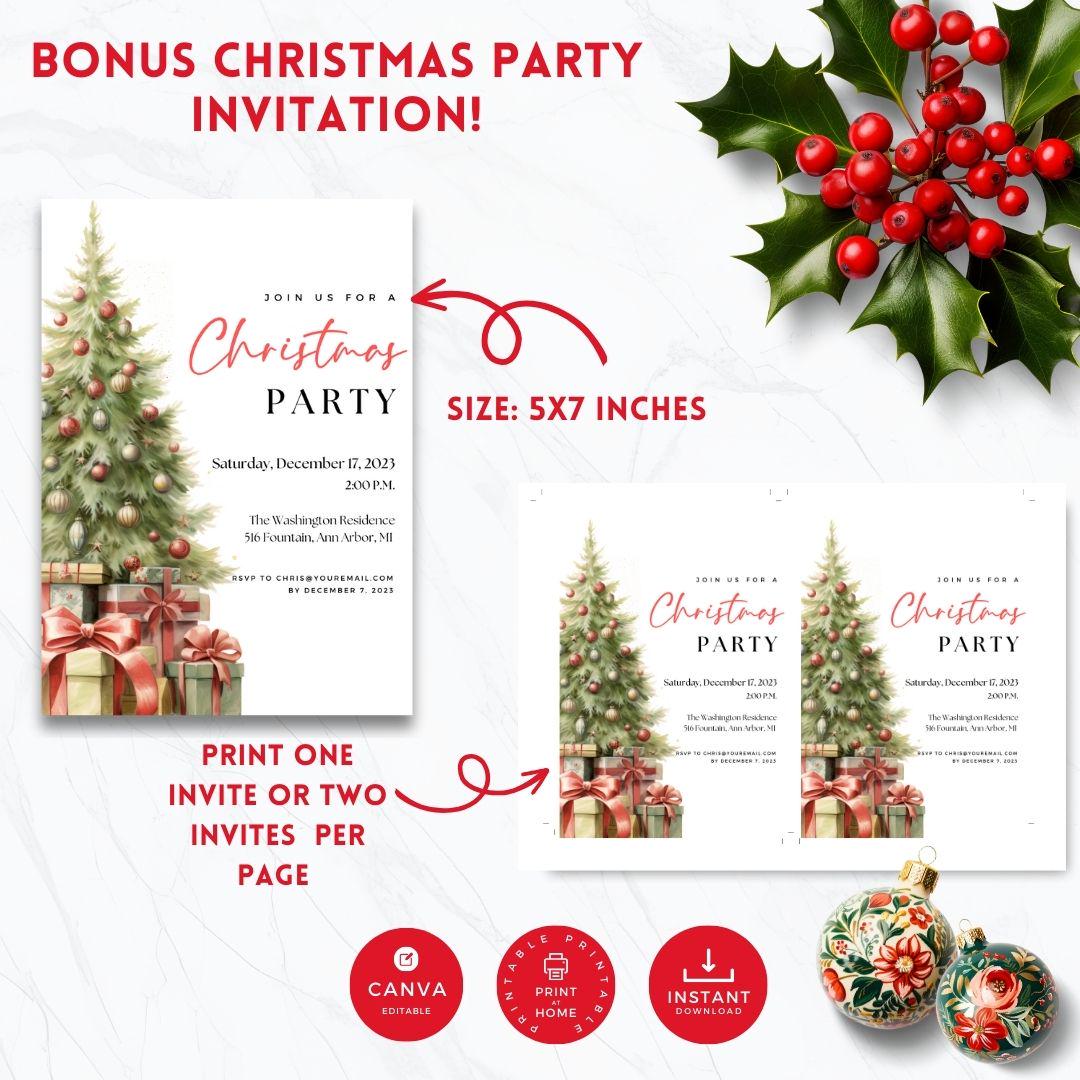 50 Printable Christmas Party Games | PLR & MRR Digital Bundle - Canva Editable Template - Boundless PLR