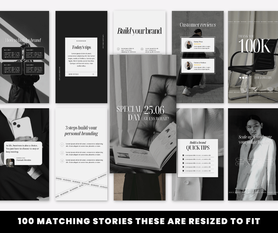 a collage of black and white images with the words, 100 matching stories these