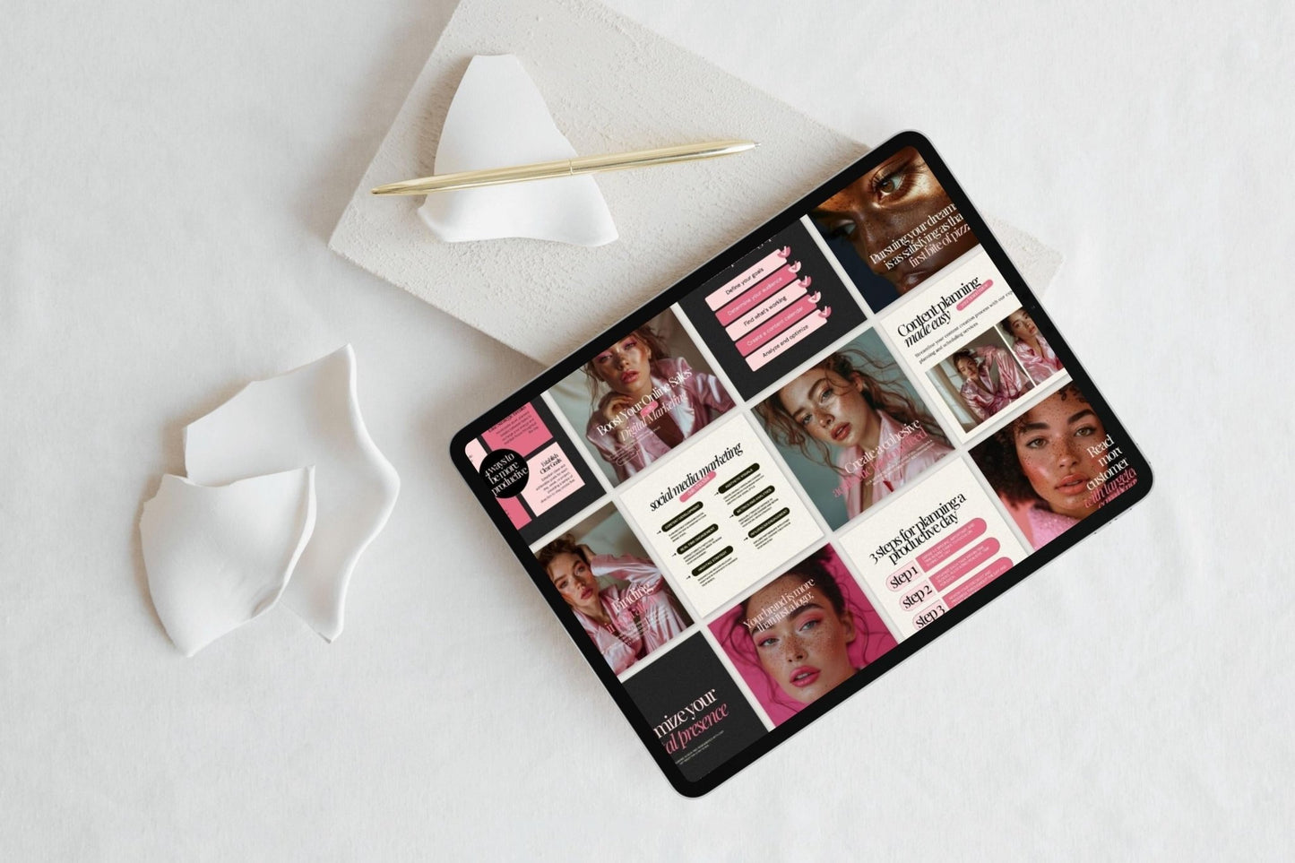 60 Elevated Chic Social Media Templates – Fully Editable in Canva with PLR & MRR - Instagram Template - Boundless PLR