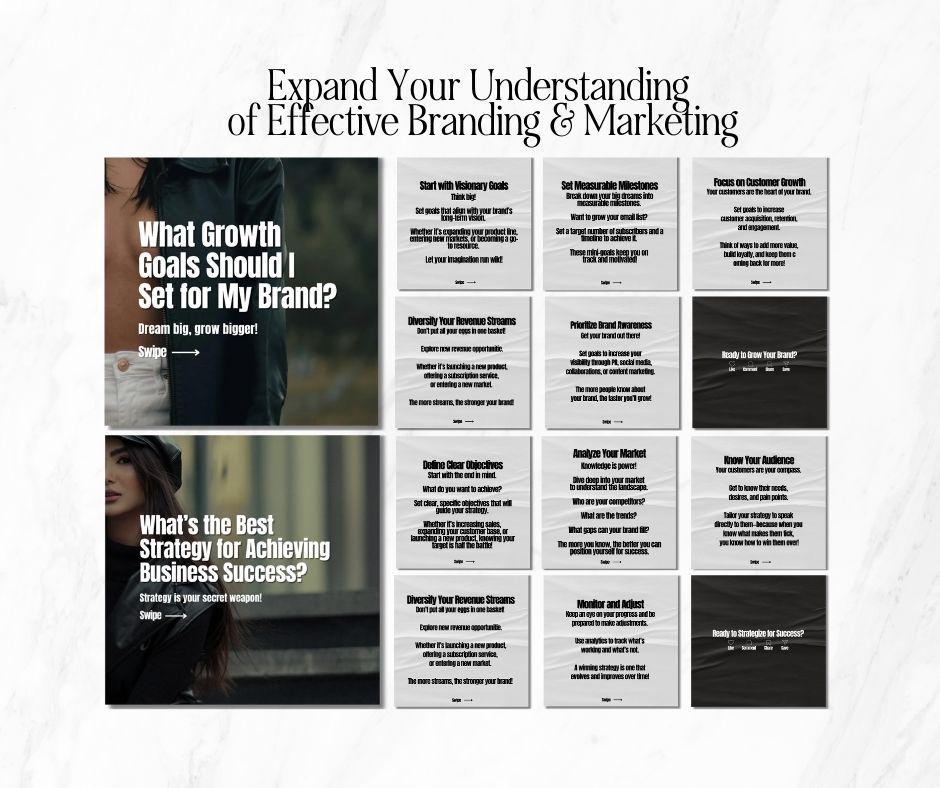 Brand Builder Carousel Pack | Editable Canva PLR & MRR Templates - PLR Instagram Templates - Boundless PLR