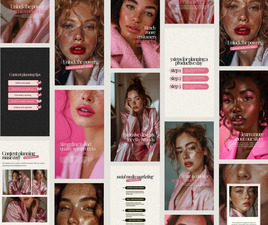 60 Elevated Chic Social Media Templates – Fully Editable in Canva with PLR & MRR - Instagram Template - Boundless PLR