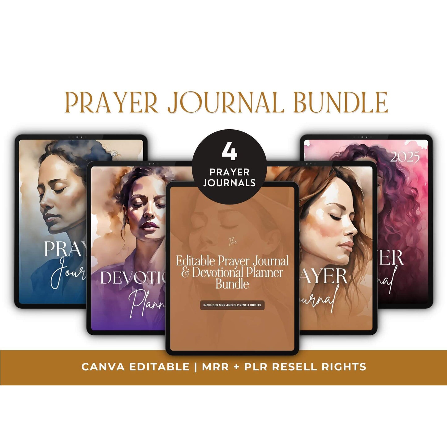 Prayer Journal Bundle | PLR & MRR Resell Rights | Canva Editable Boundless PLR