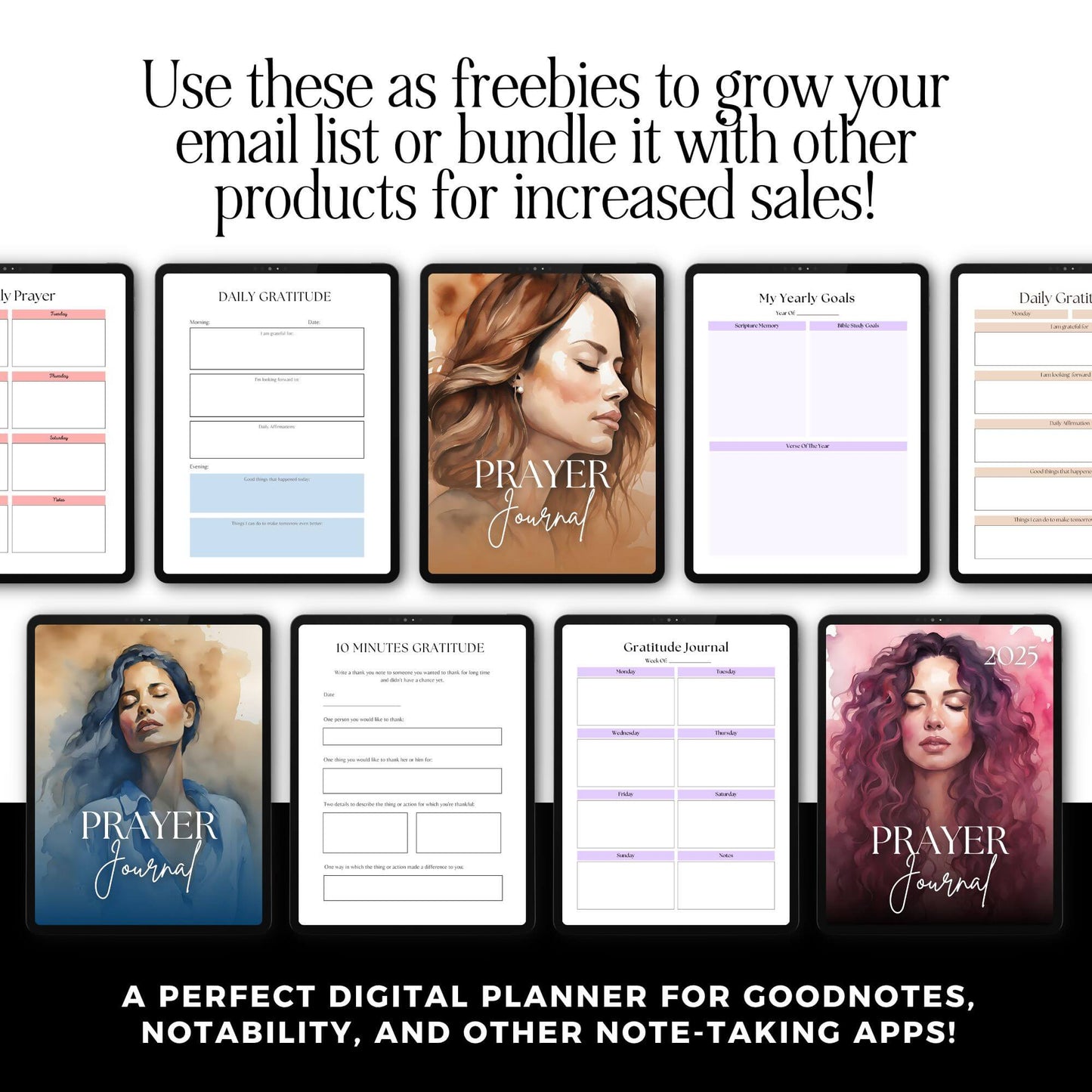 Prayer Journal Bundle | PLR & MRR Resell Rights | Canva Editable Boundless PLR