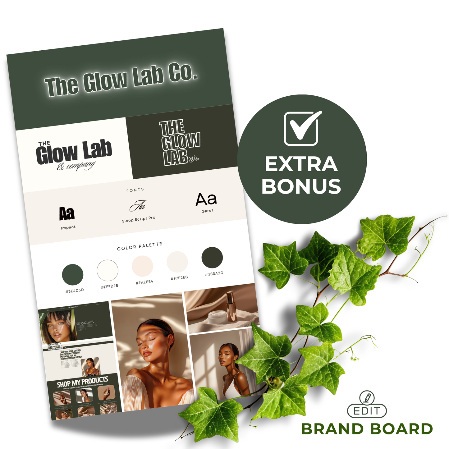 Glow & Grow Skincare Collection | Canva Editable Beauty Bundle with PLR & MRR Rights Boundless PLR