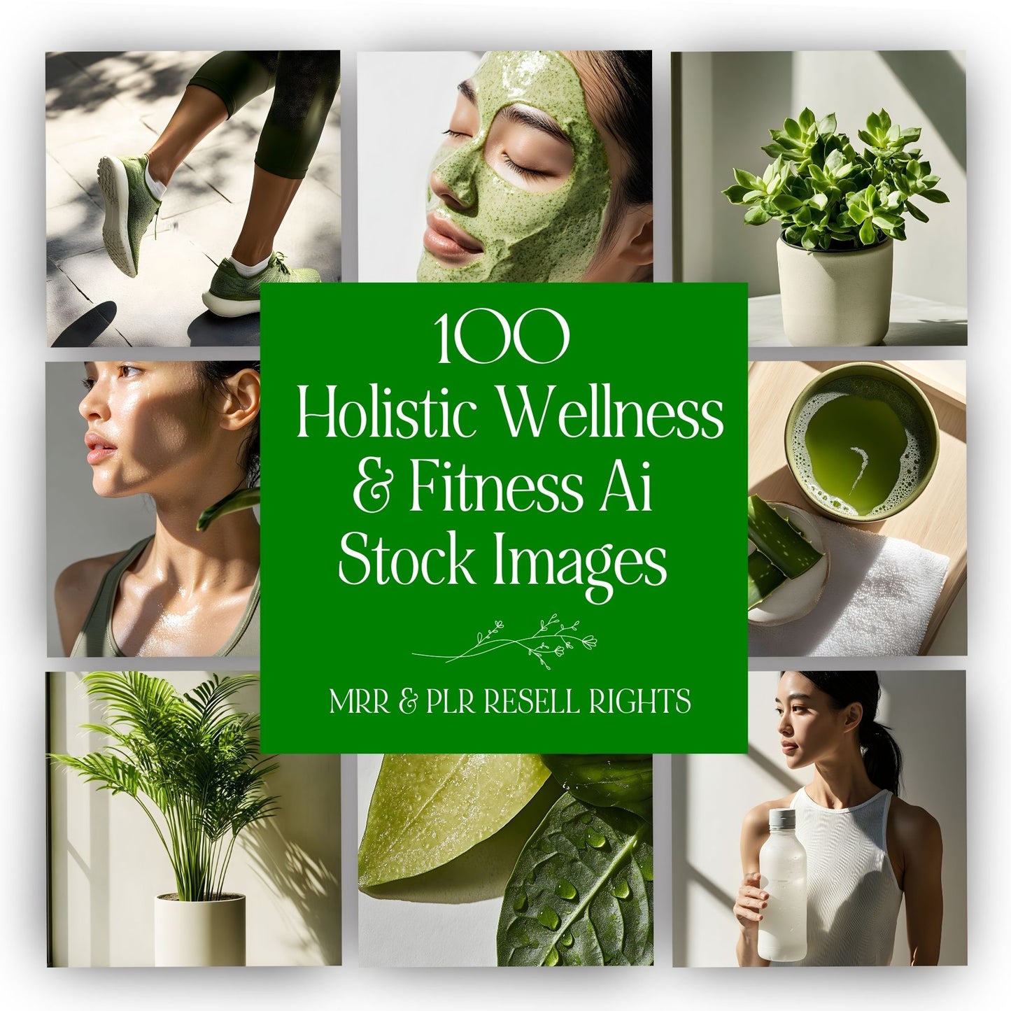 100 Holistic Wellness & Fitness Stock Images – MRR & PLR Resell Rights