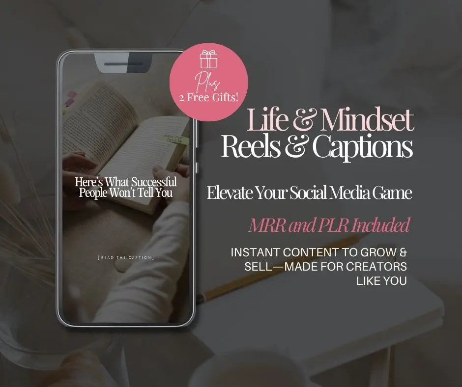 Life & Mindset Reels & Captions – 80 Done-for-You Instagram Posts with MRR + PLR Boundless PLR