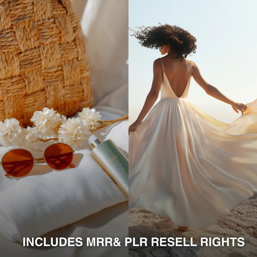 Melanin Tropics: Luxurious Imagery Celebrating Radiant Beauty | AI Images for Bloggers, Memberships, Entrepreneurs Boundless PLR