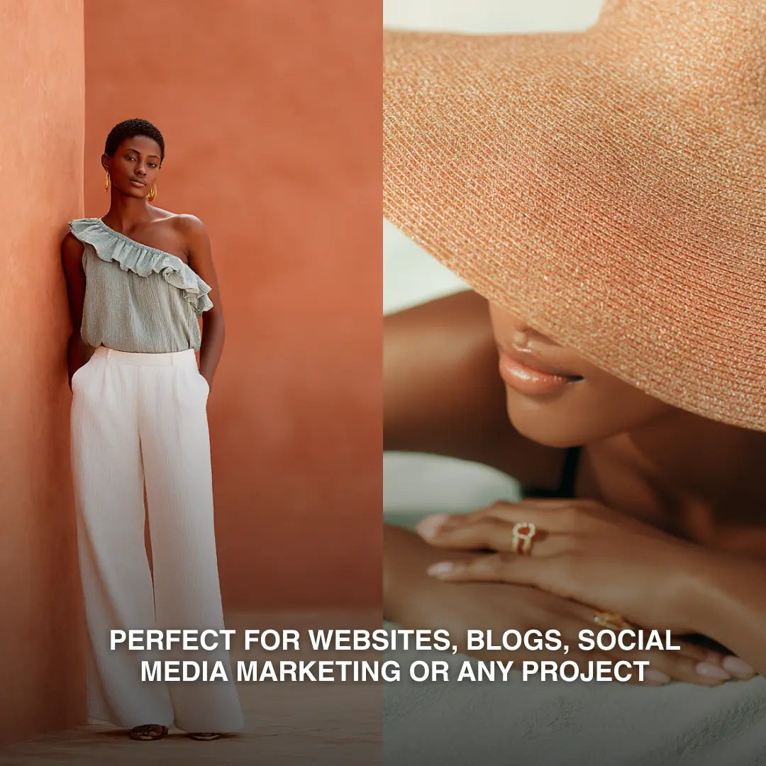 Melanin Tropics: Luxurious Imagery Celebrating Radiant Beauty | AI Images for Bloggers, Memberships, Entrepreneurs Boundless PLR