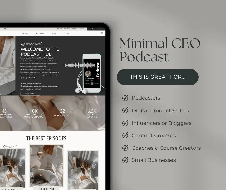 Minimal CEO Podcast Funnel – Systeme.io Funnel for Podcasters with MRR & PLR Boundless PLR