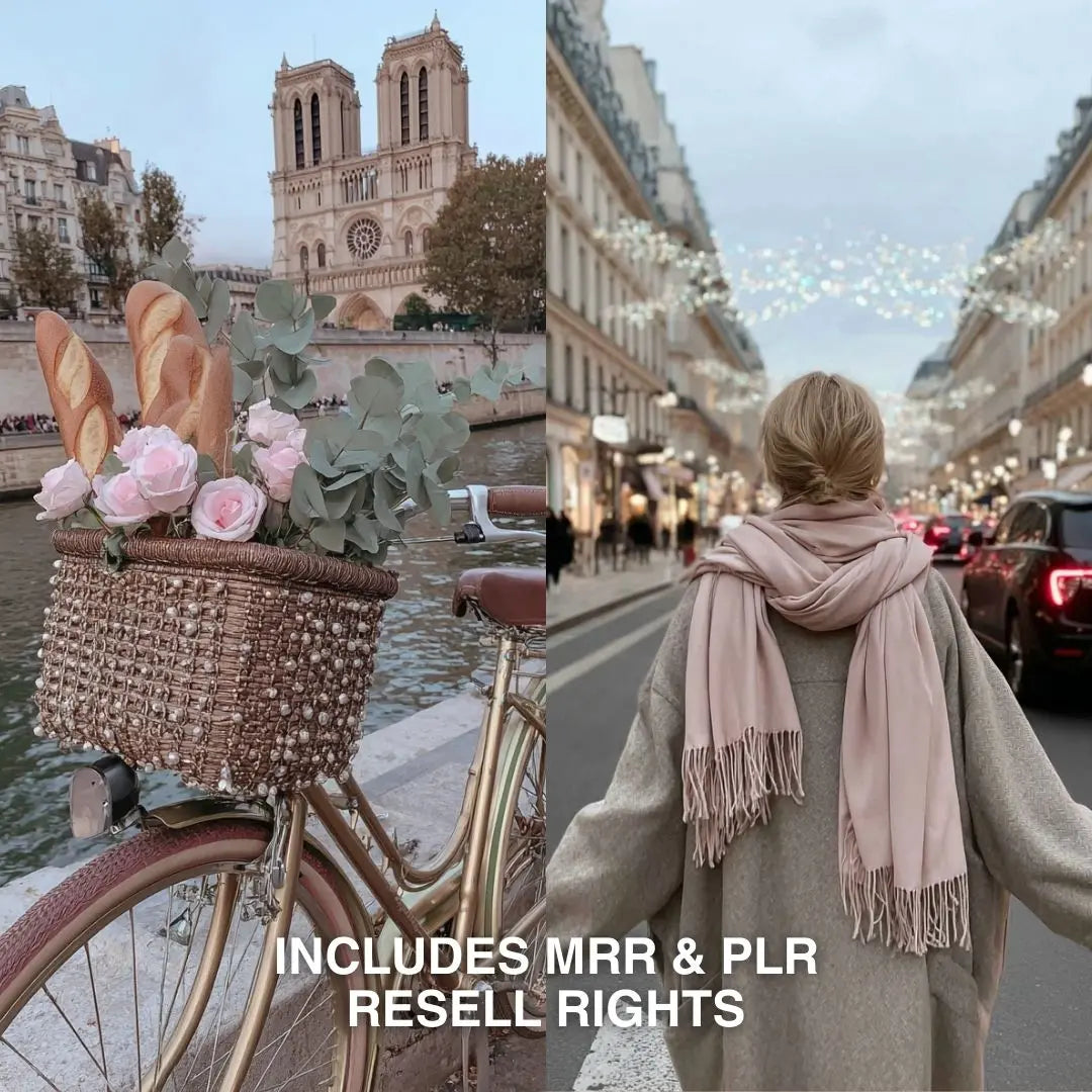 Pastel Paris | 60 Whimsical AI Stock Images for Romantic Brands & Content Creators (Includes MRR & PLR) Boundless PLR