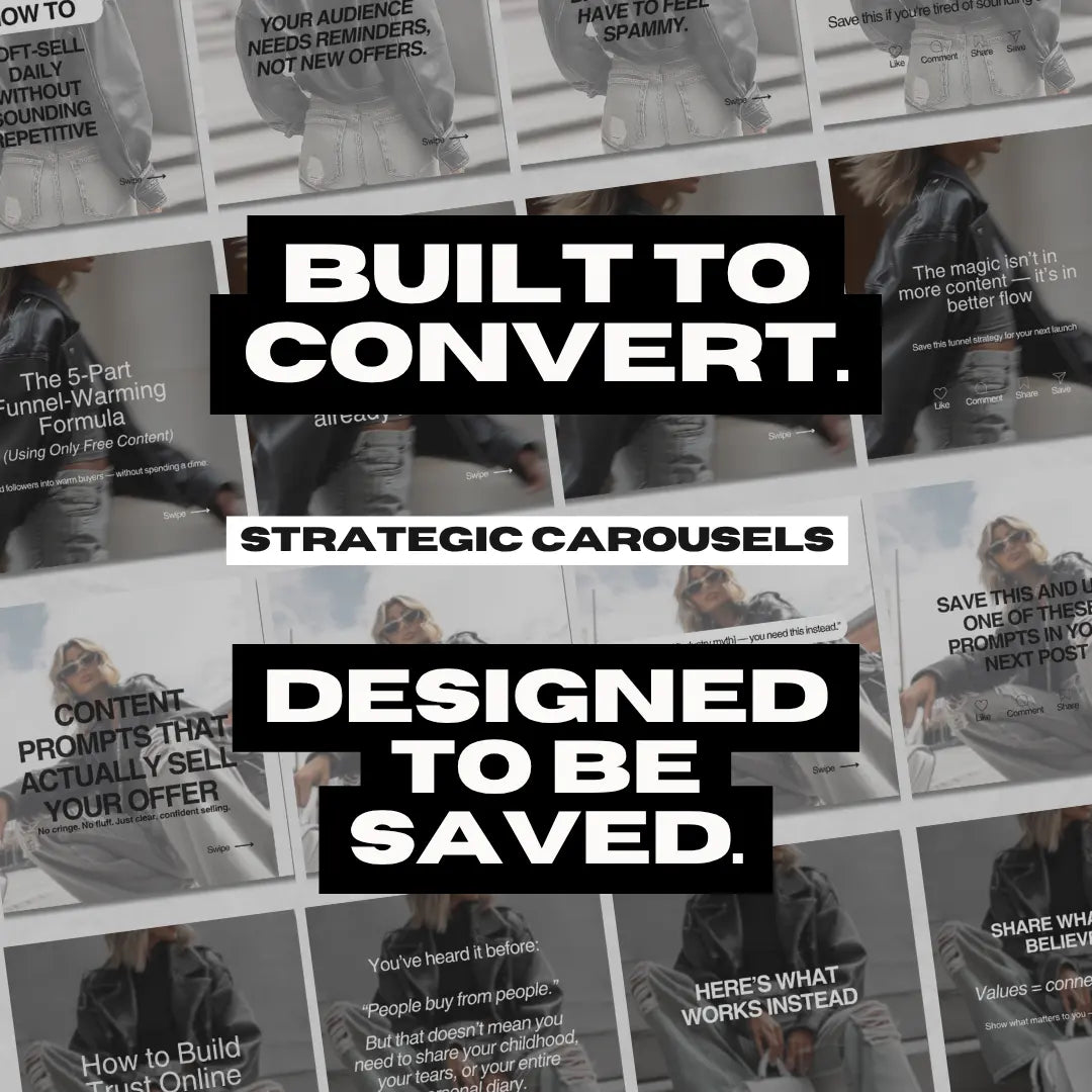 Conversion Queen Carousel Pack – 94 Editable Canva Instagram Templates with PLR & MRR Resell Rights Boundless PLR