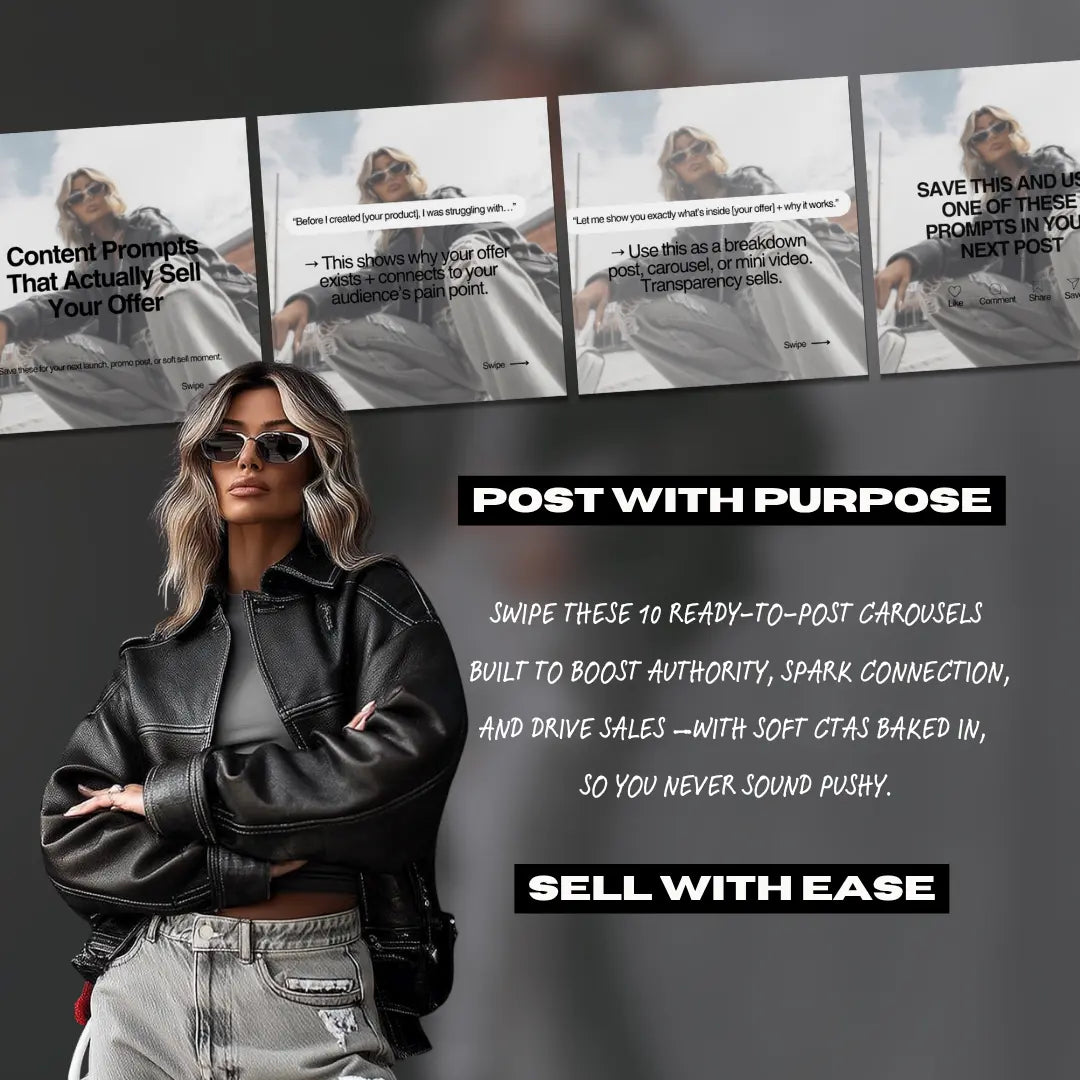 Conversion Queen Carousel Pack – 94 Editable Canva Instagram Templates with PLR & MRR Resell Rights Boundless PLR