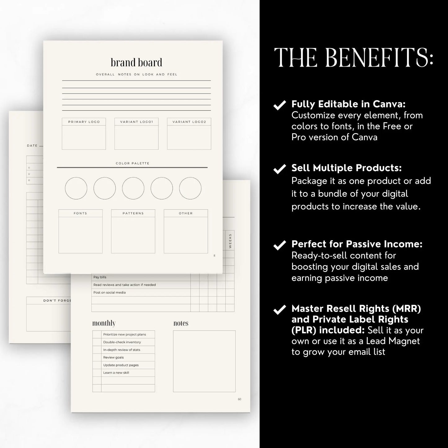 Launch Your Business Planner – Canva Editable (MRR & PLR Rights Included) Boundless PLR